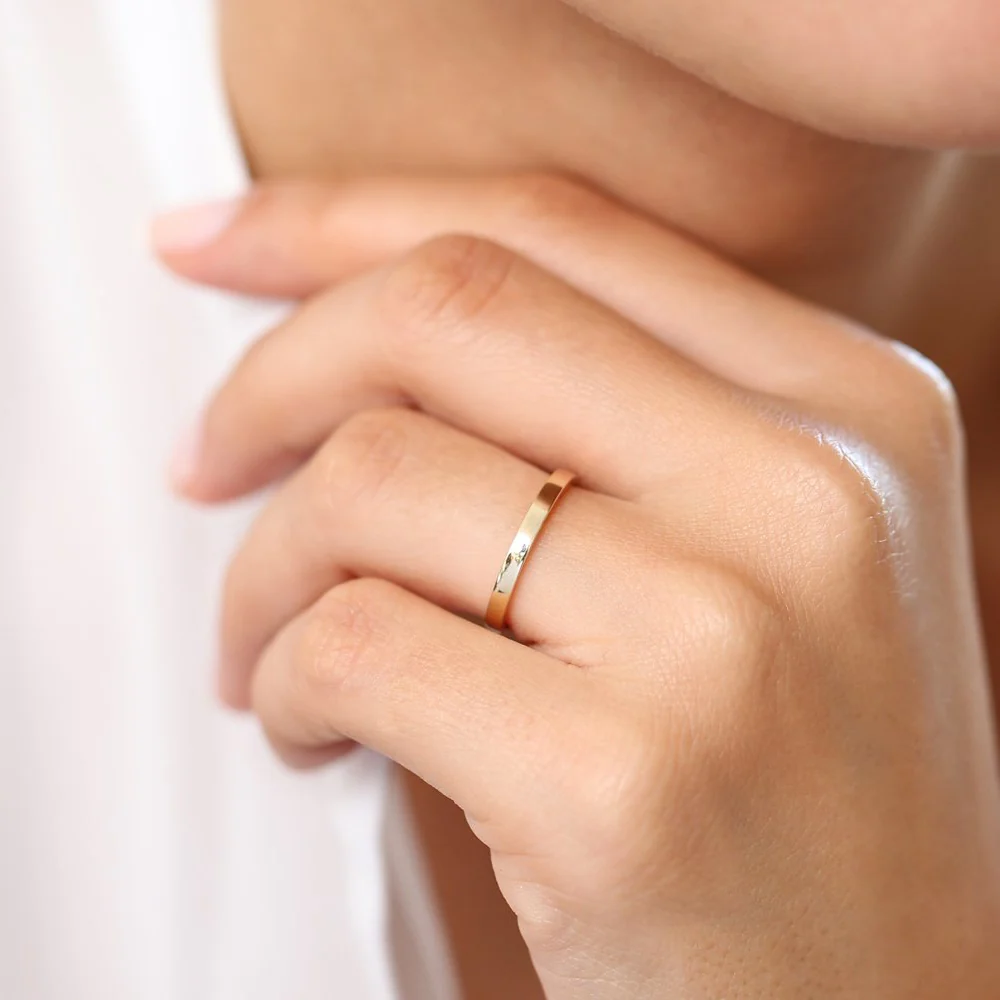 14k Flat 2MM wedding band - Image 2