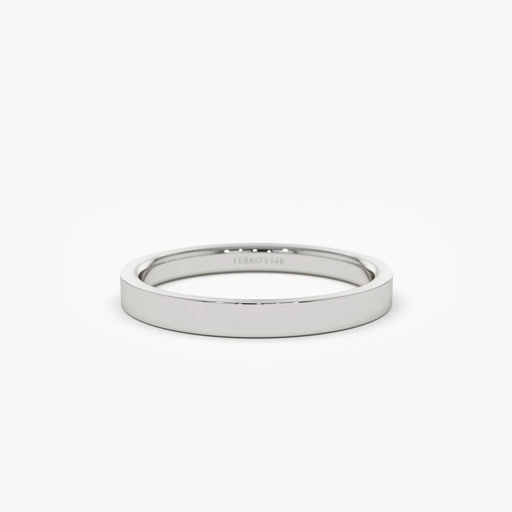 14k Flat 2MM wedding band - Image 6