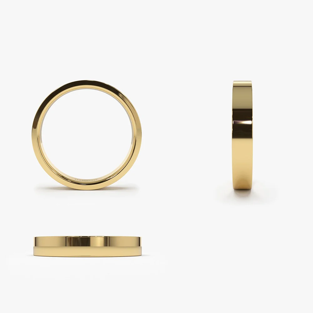 14K Flat 3MM Wedding Band - Image 10