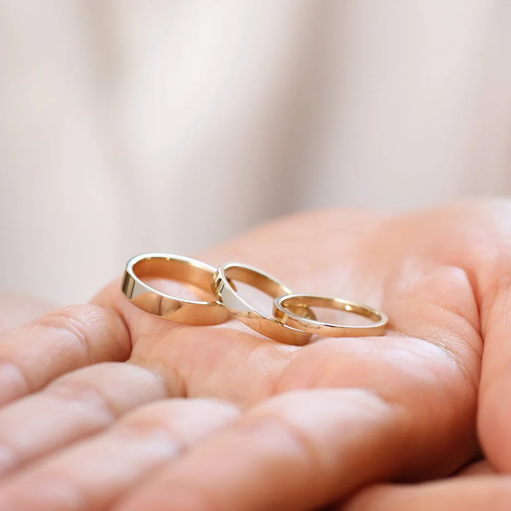 14K Flat 3MM Wedding Band - Image 4