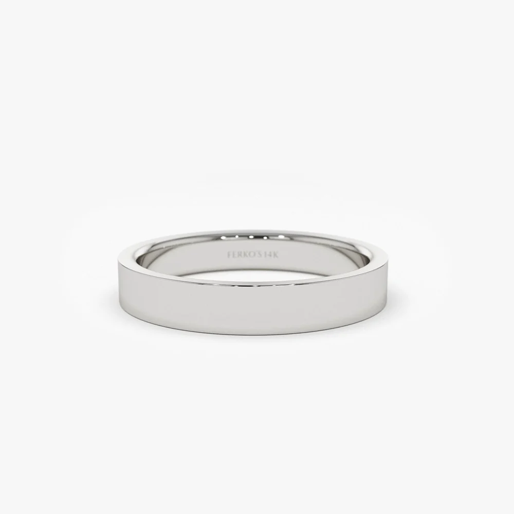 14K Flat 3MM Wedding Band - Image 8