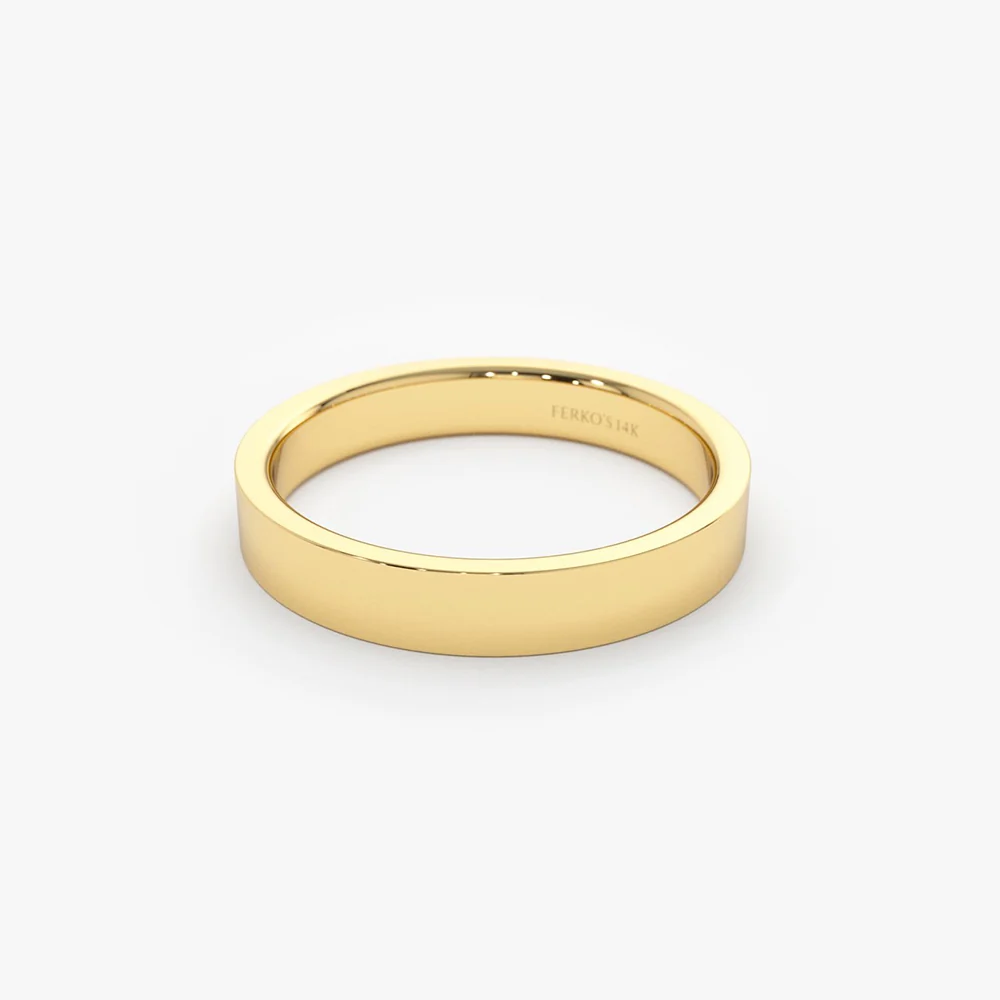 14K Flat 3MM Wedding Band - Image 9