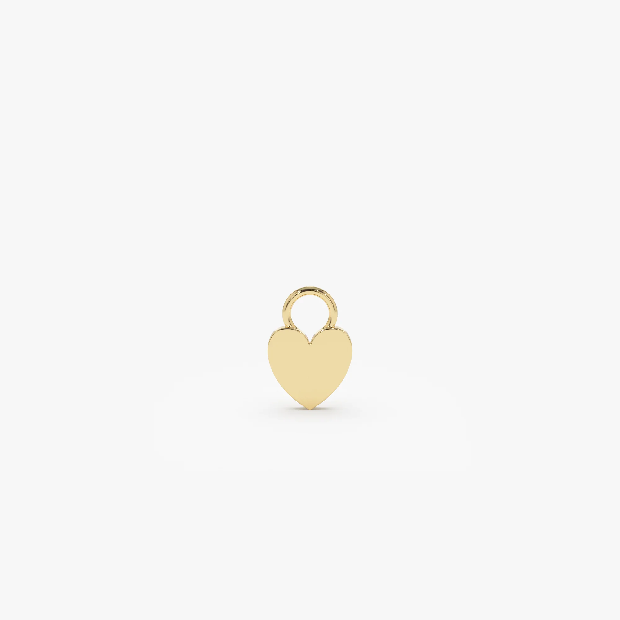 14k Flat Heart Hoop Charm
