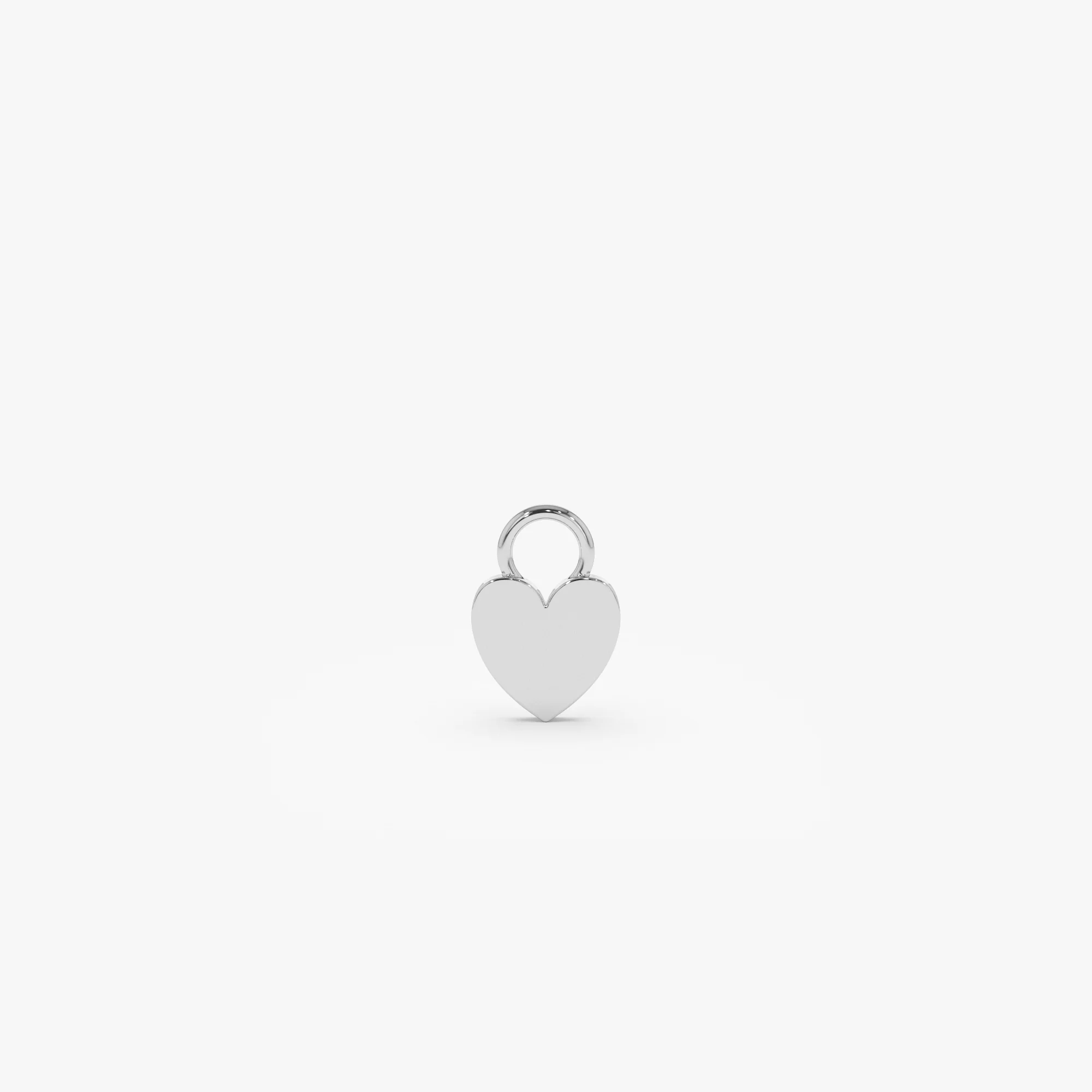 14k Flat Heart Hoop Charm - Image 4