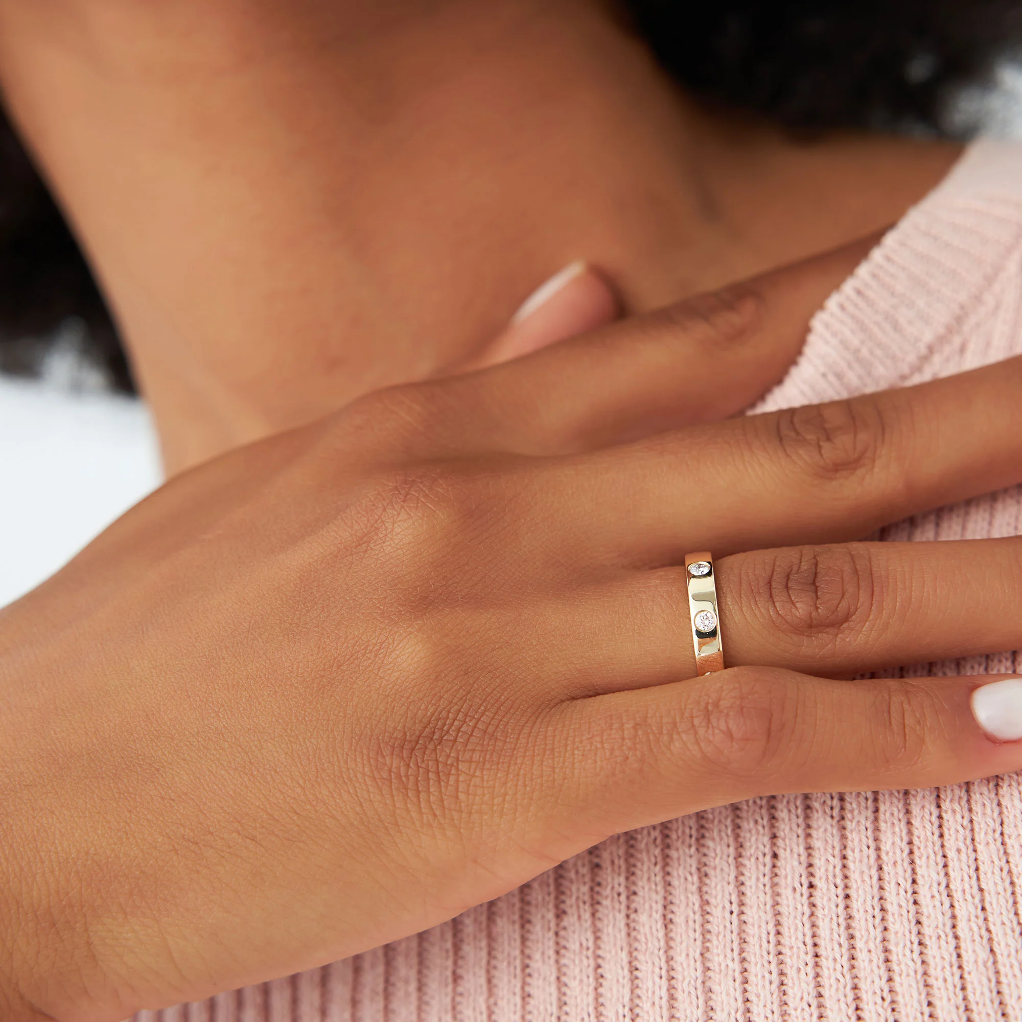 14k Full Eternity Flush Setting Round Diamond Band - Image 4