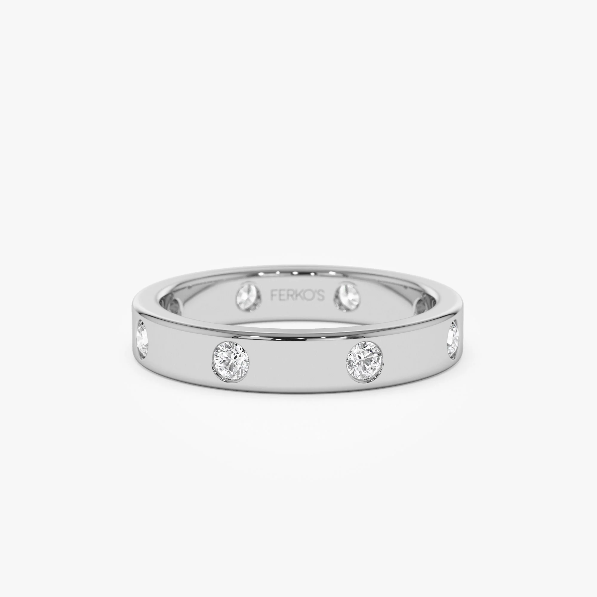 14k Full Eternity Flush Setting Round Diamond Band - Image 6