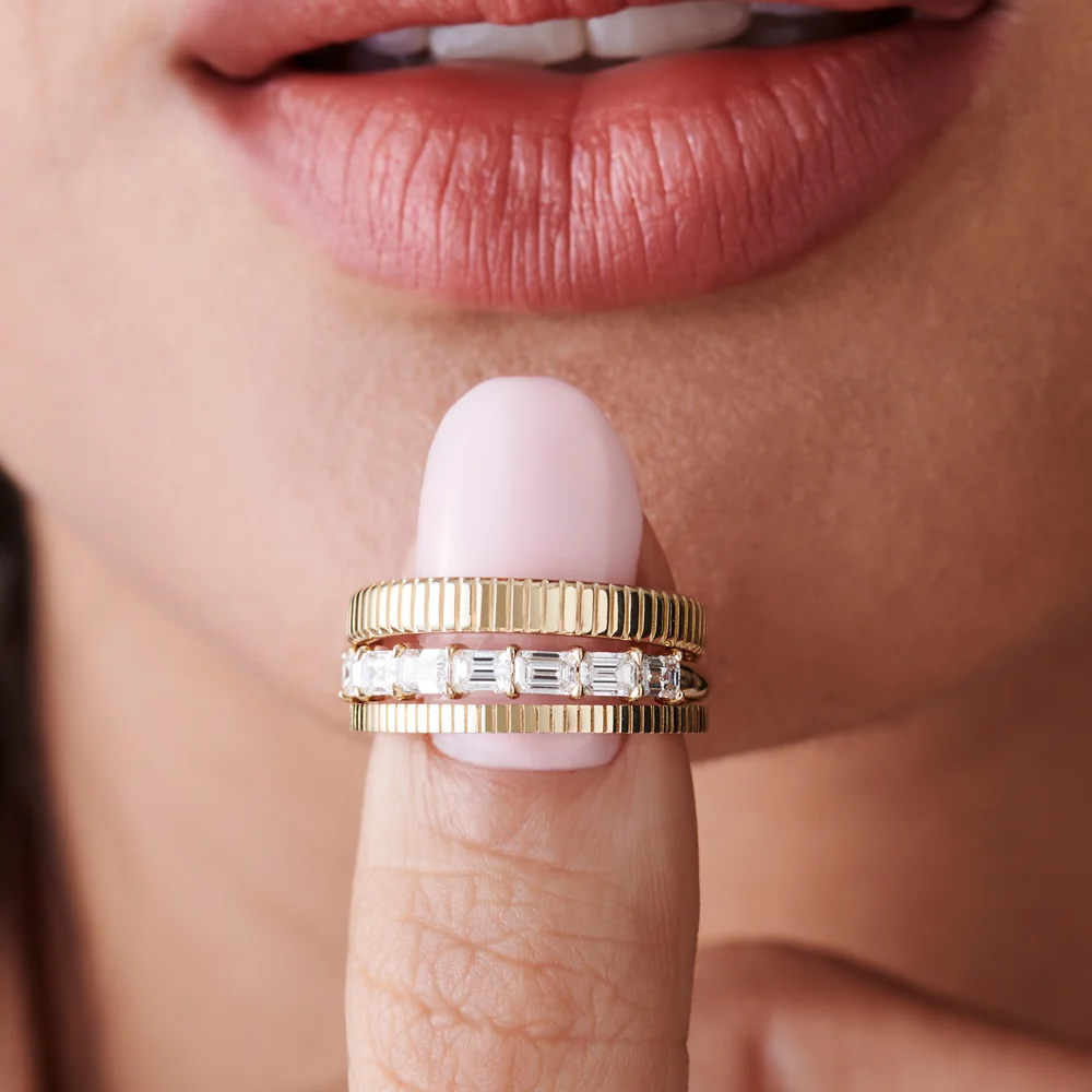 3MM Ribbed Ring in 14k Gold - Image 3