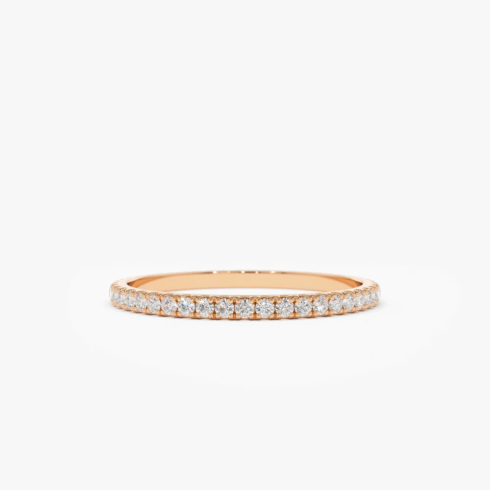 14K Gold 1.5MM Full Eternity Diamond Ring - Image 6