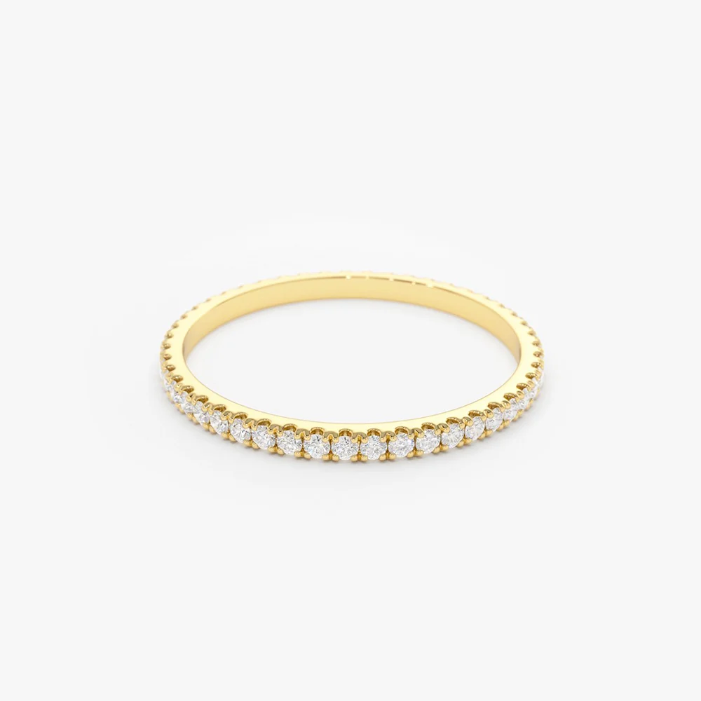 14K Gold 1.5MM Full Eternity Diamond Ring - Image 8