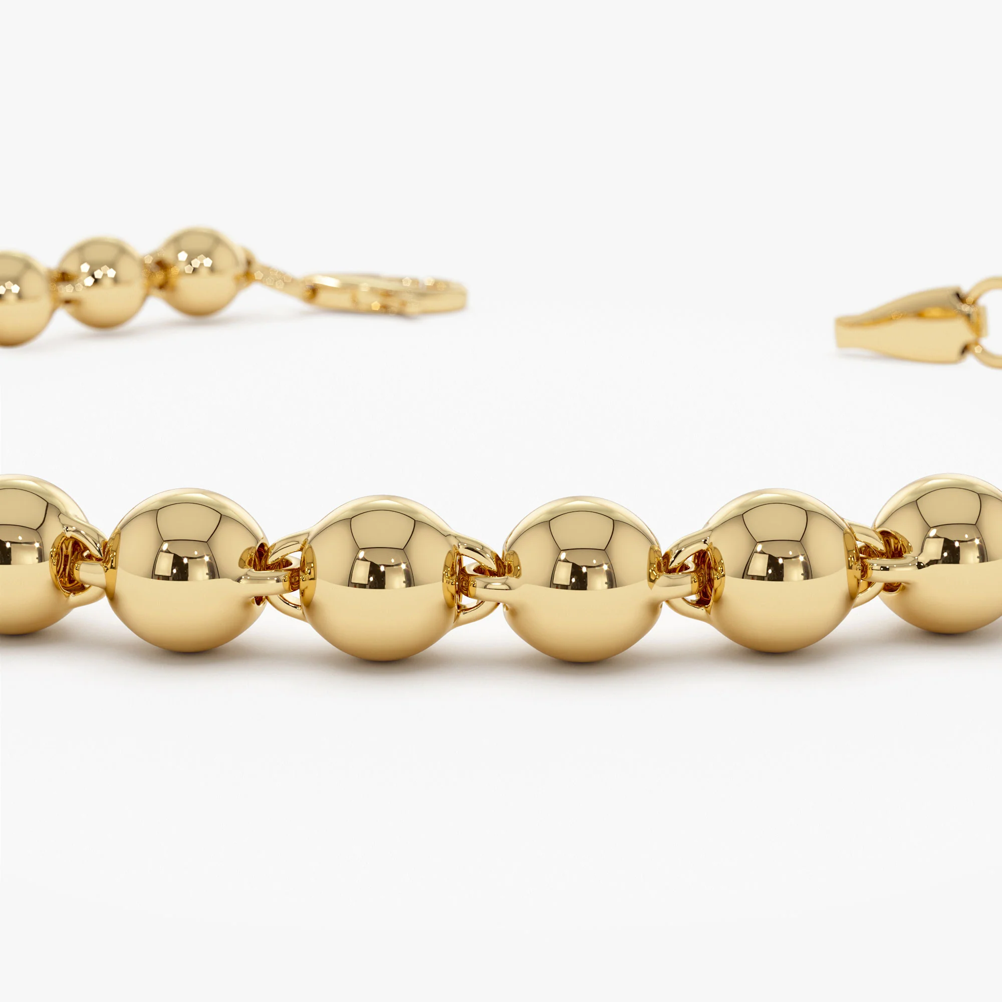 14K Gold 5 MM Bead Bracelet - Image 7