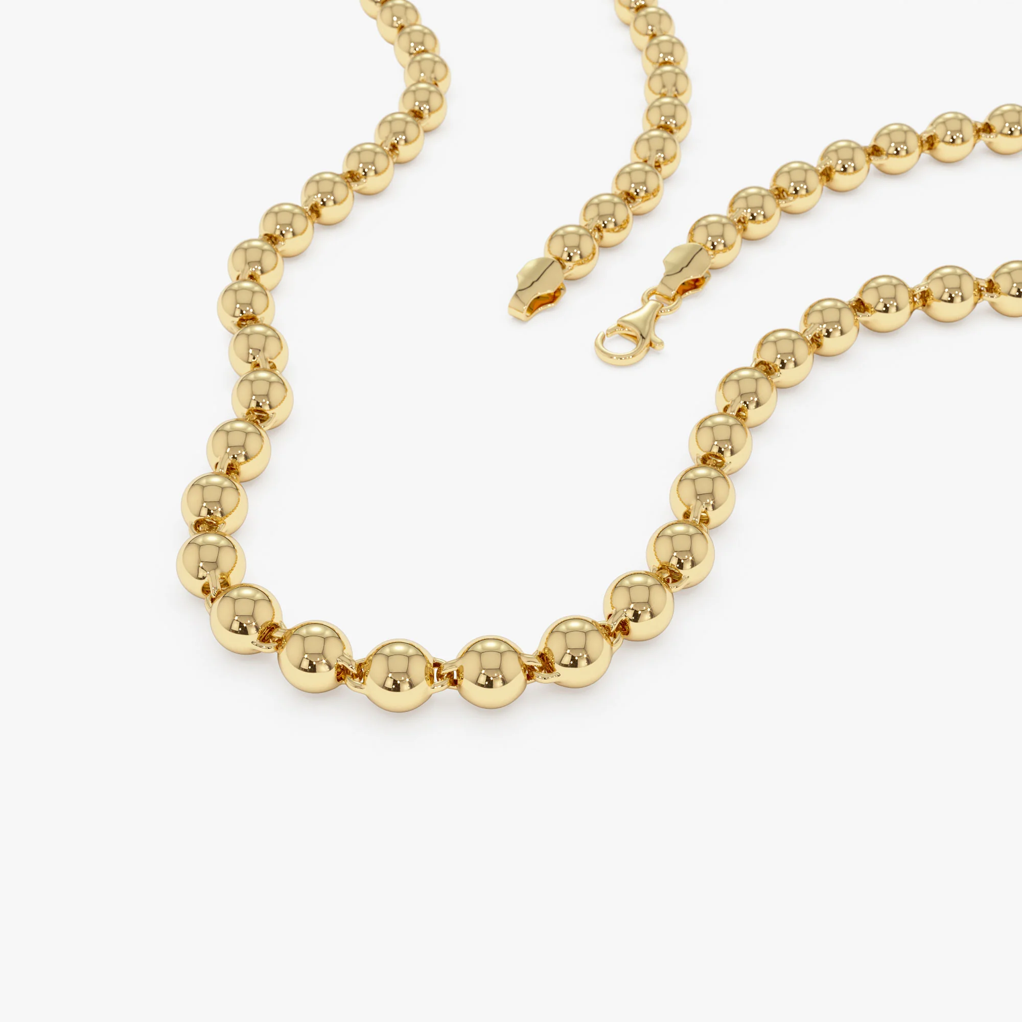 14K Gold 5 MM Bead Necklace - Image 6