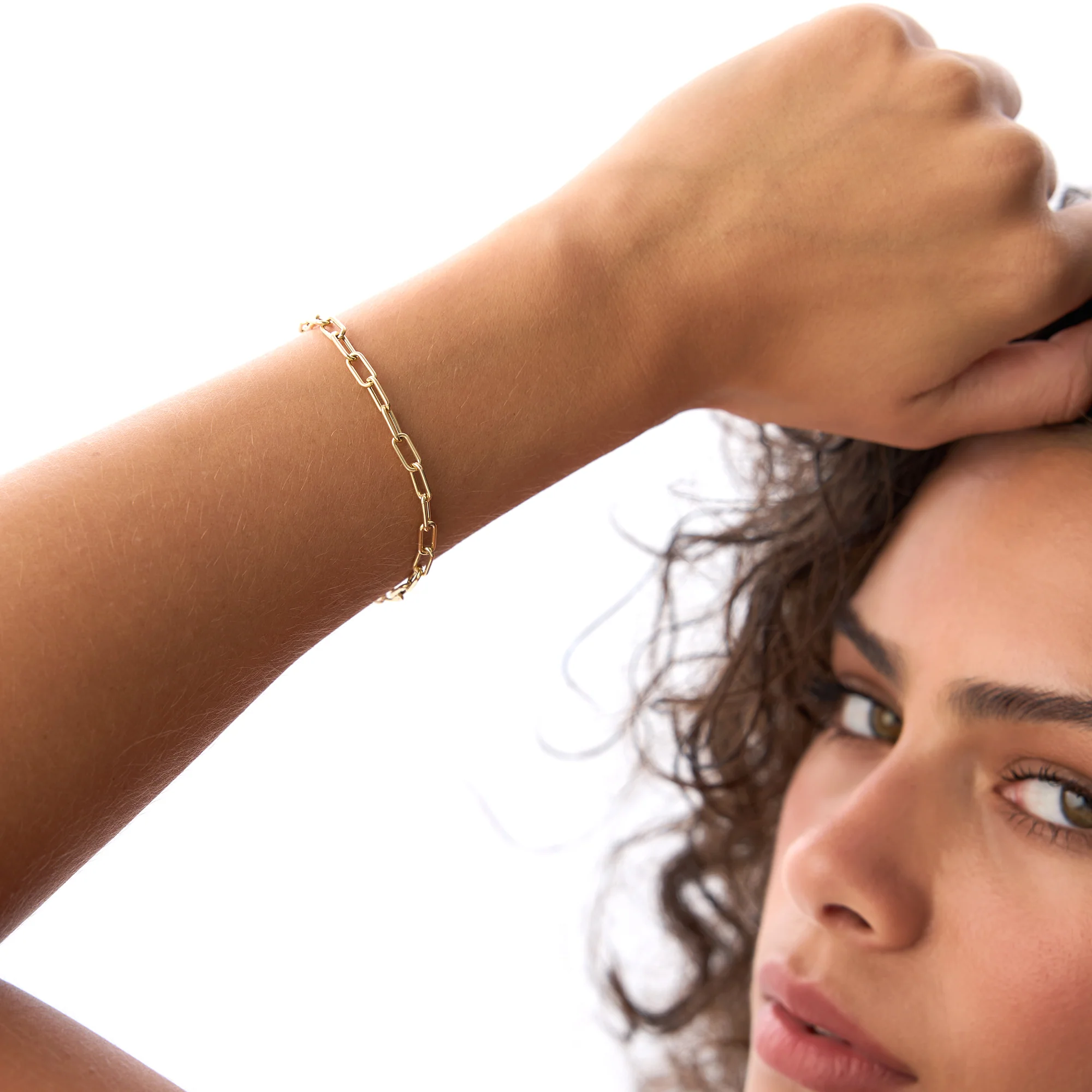 14K Gold 8MM Paperclip Chain Bracelet - Image 3