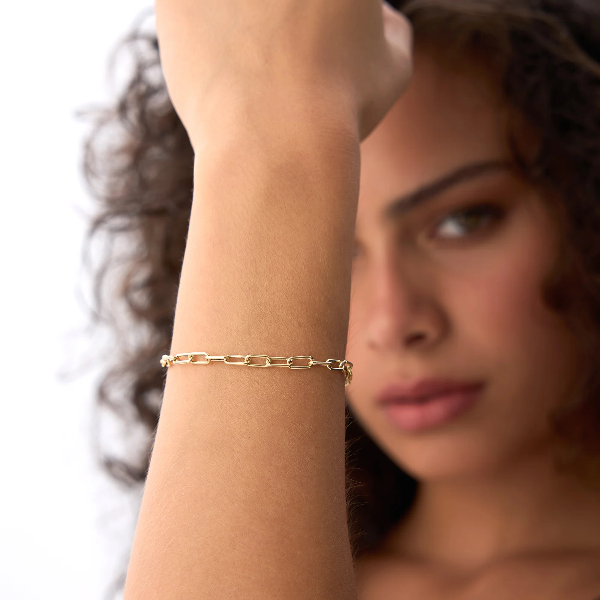 14K Gold 8MM Paperclip Chain Bracelet - Image 6