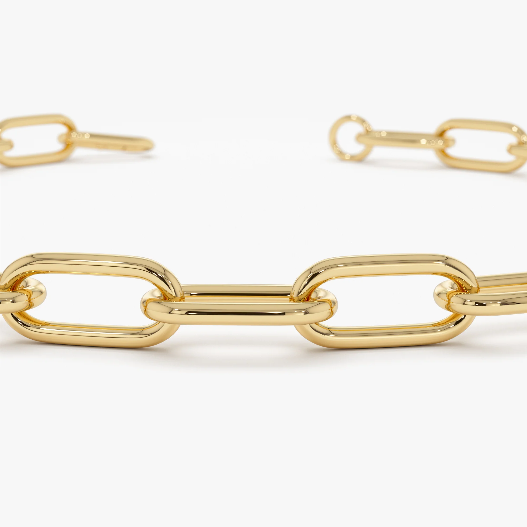 14K Gold 8MM Paperclip Chain Bracelet - Image 8