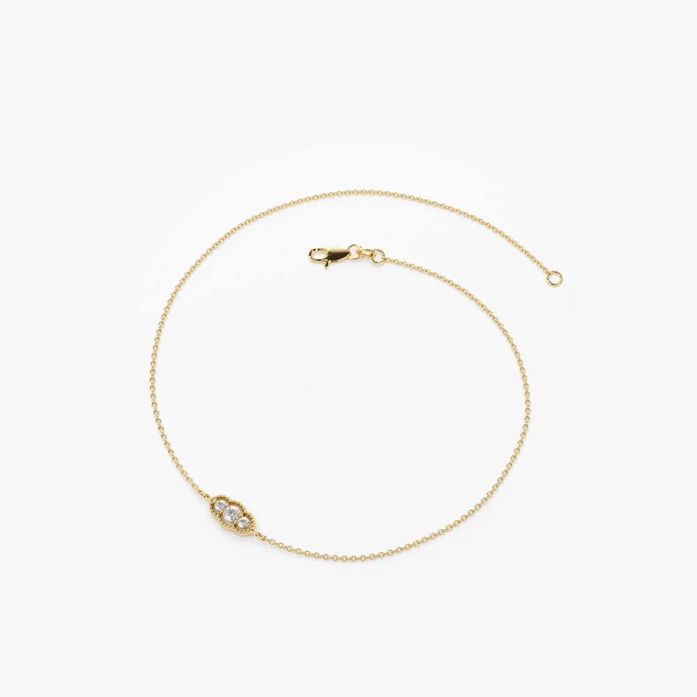 14K Gold Art Deco Chain Bracelet - Image 6