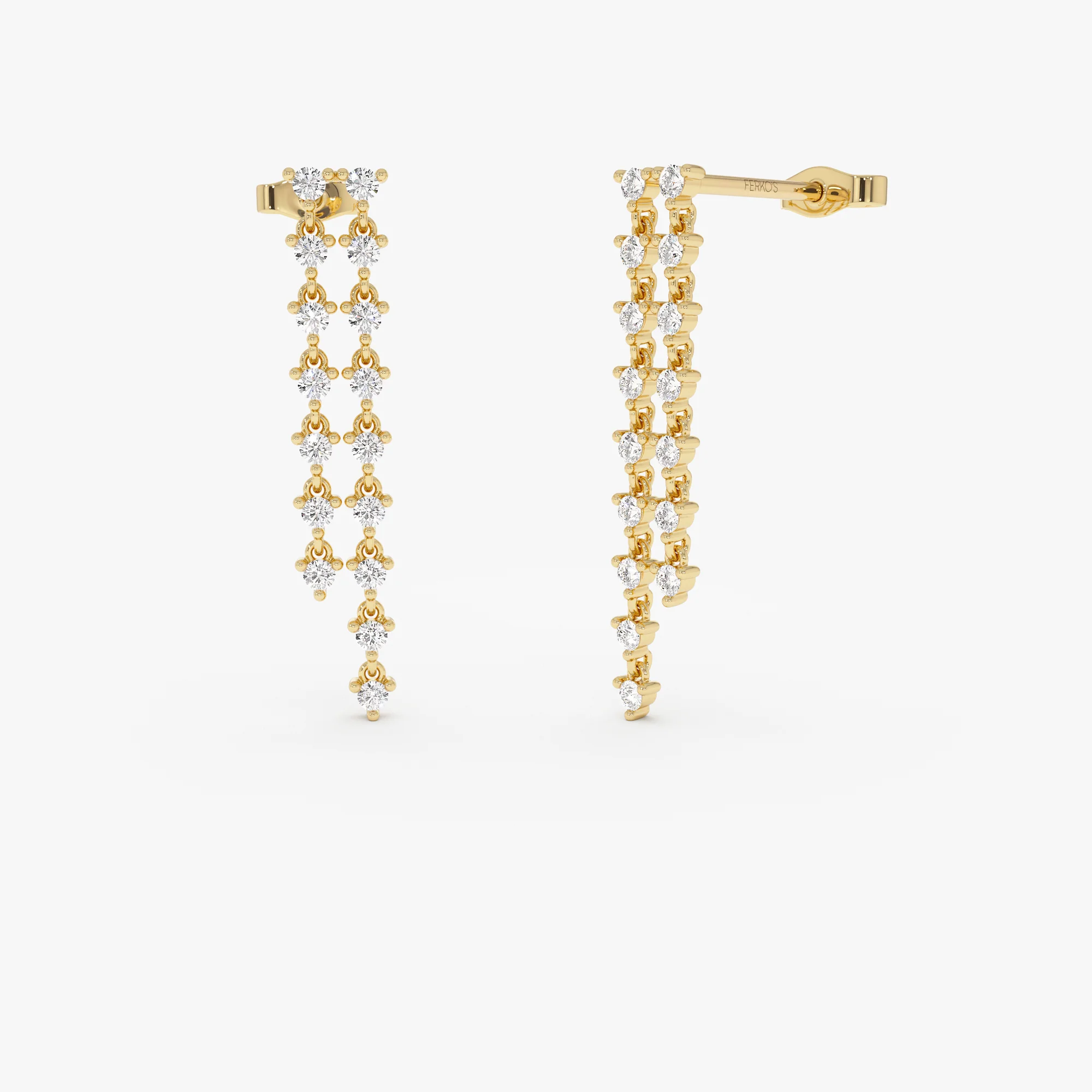14k Gold Diamond Chandelier Earrings