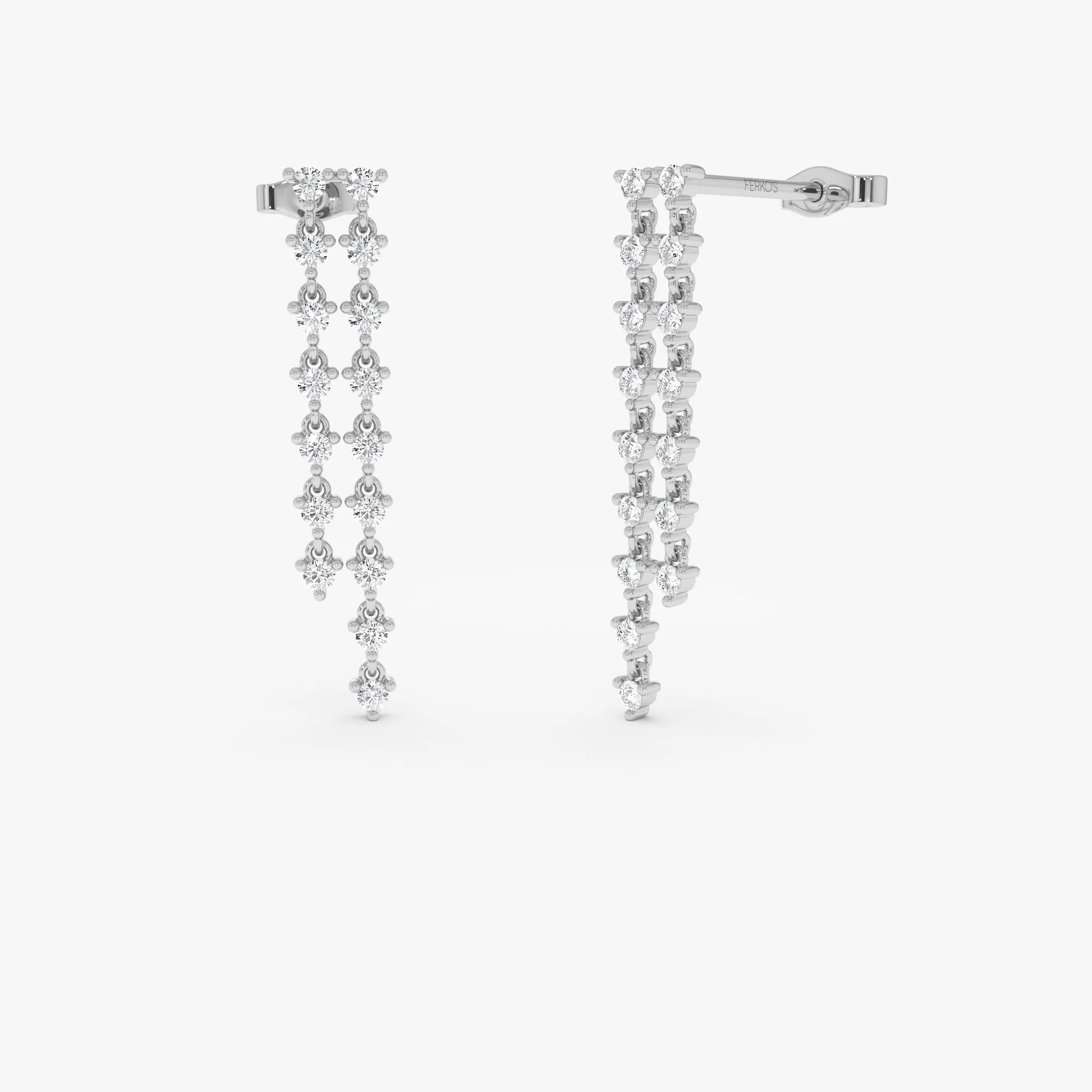 14k Gold Diamond Chandelier Earrings - Image 4
