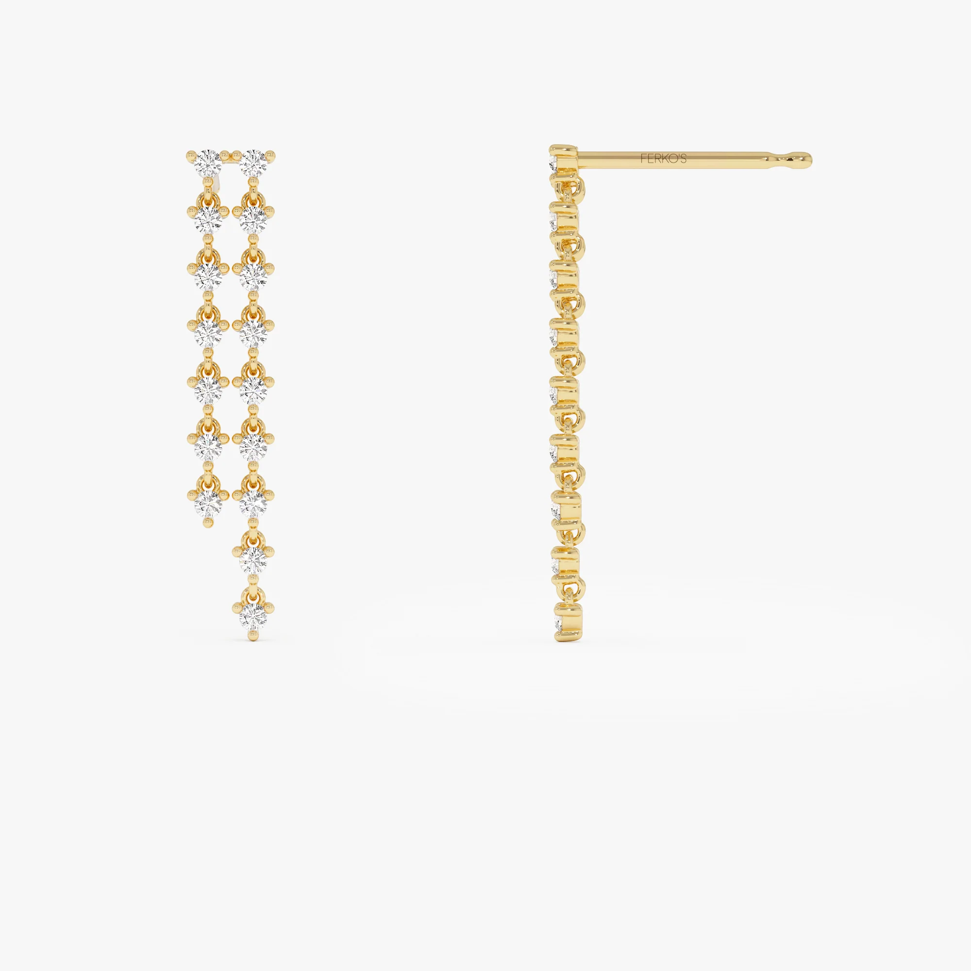 14k Gold Diamond Chandelier Earrings - Image 5