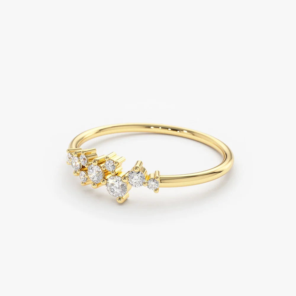 14k Gold Diamond Cluster Ring - Image 10