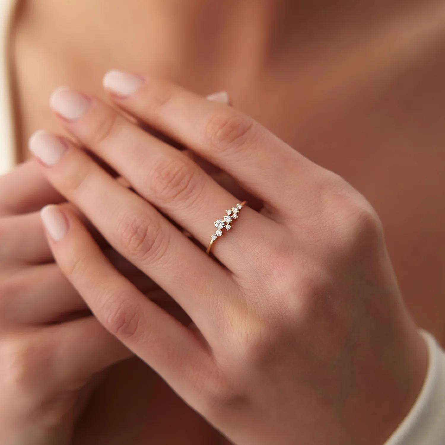 14k Gold Diamond Cluster Ring - Image 5