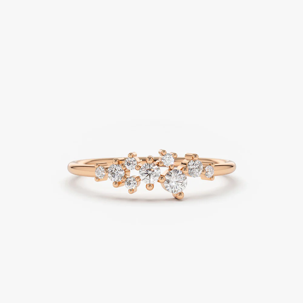14k Gold Diamond Cluster Ring - Image 8