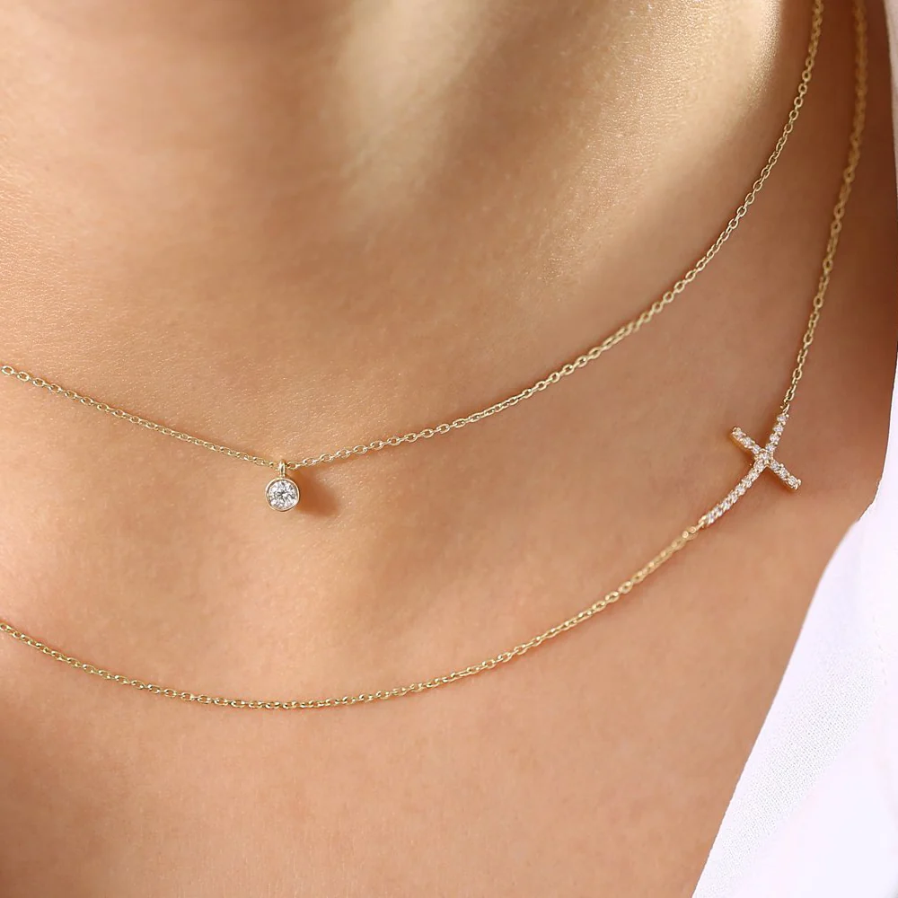 14K Rose Gold Diamond Solitaire on a Bail - Image 6