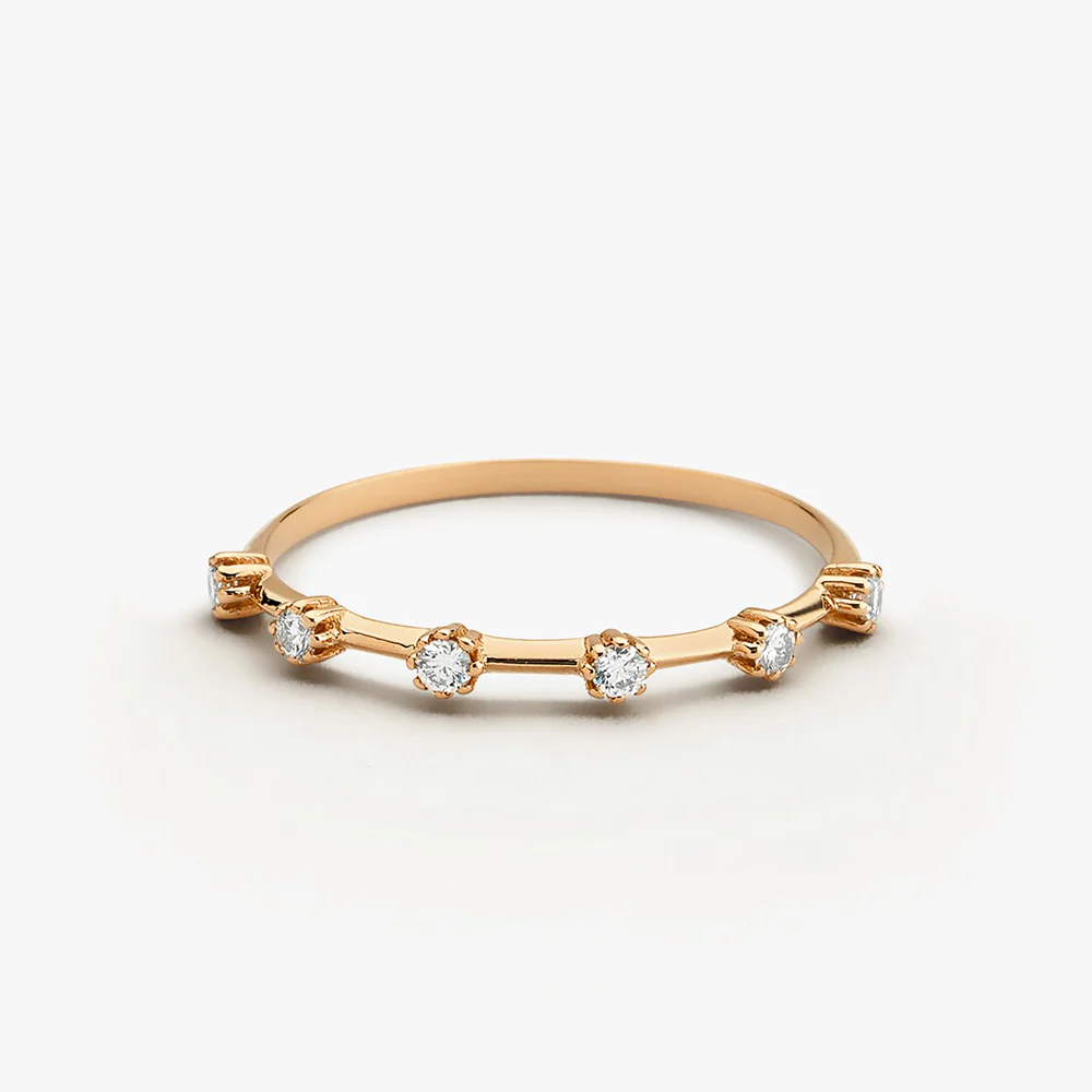 14k Gold Diamond Stacking Ring - Image 5