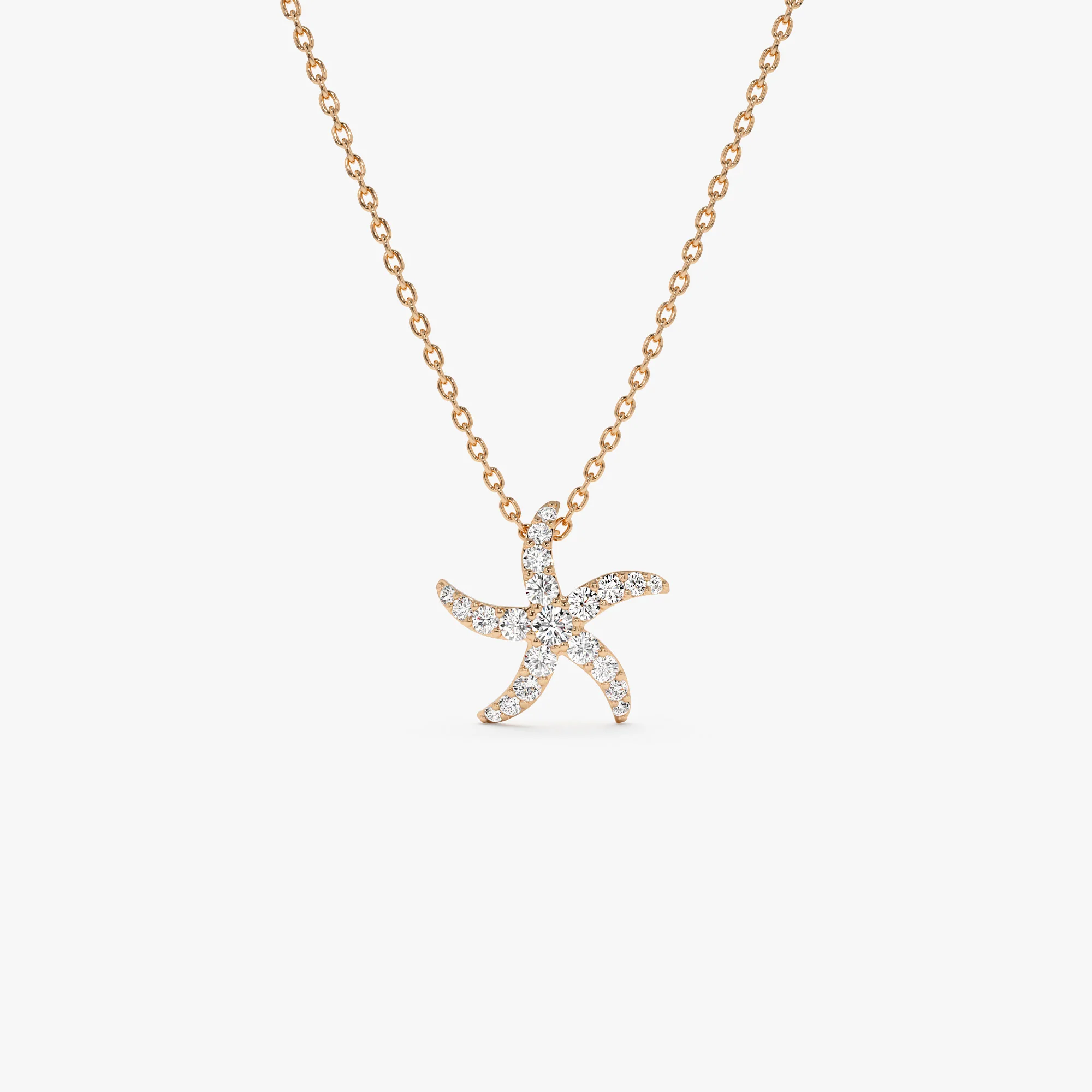 14k Gold Diamond Starfish Charm Pendant - Image 5