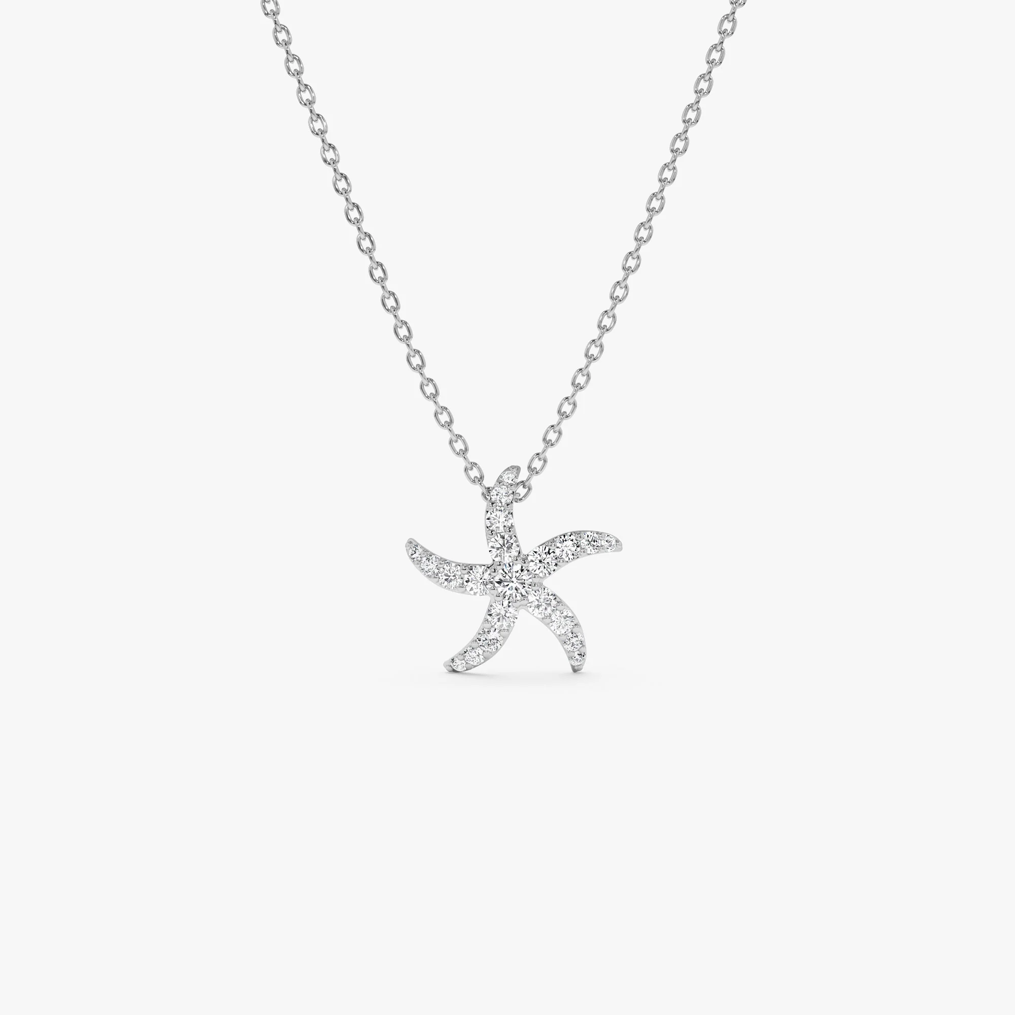 14k Gold Diamond Starfish Charm Pendant - Image 6