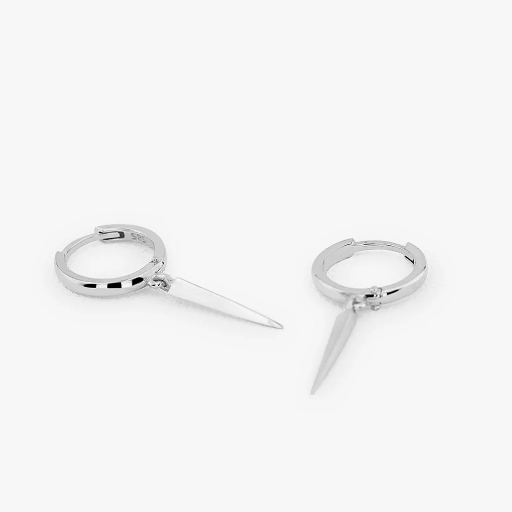14K Gold Drop Single Spike Earrings - Image 5
