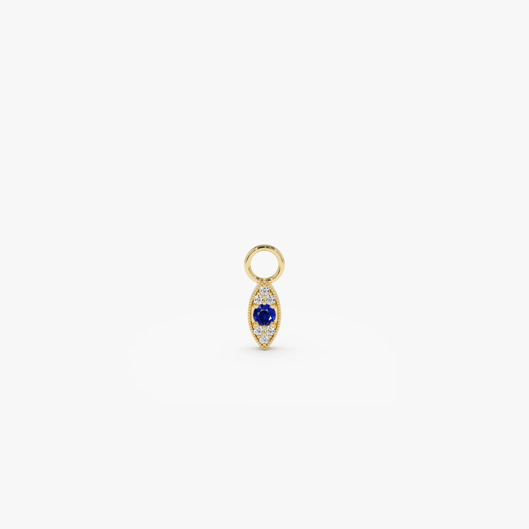 14k Gold Evil Eye Hoop Charm