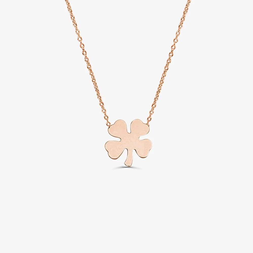 14K Four Leaf Clover Charm Necklace - Image 4
