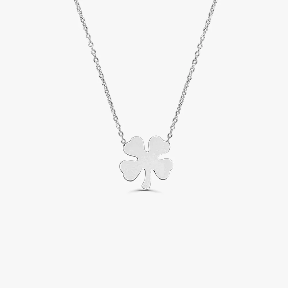 14K Four Leaf Clover Charm Necklace - Image 5