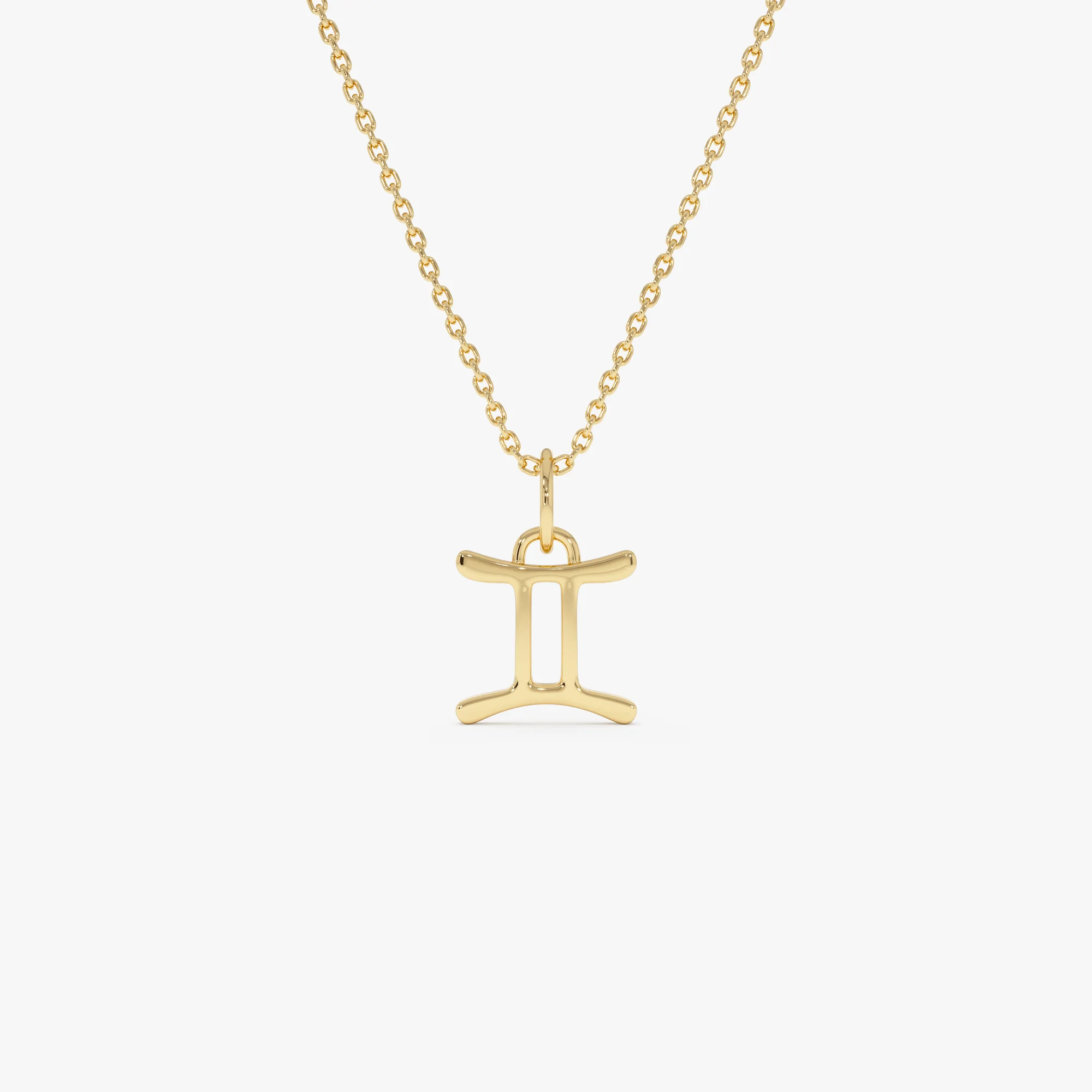 14K Gemini Zodiac Charm Necklace