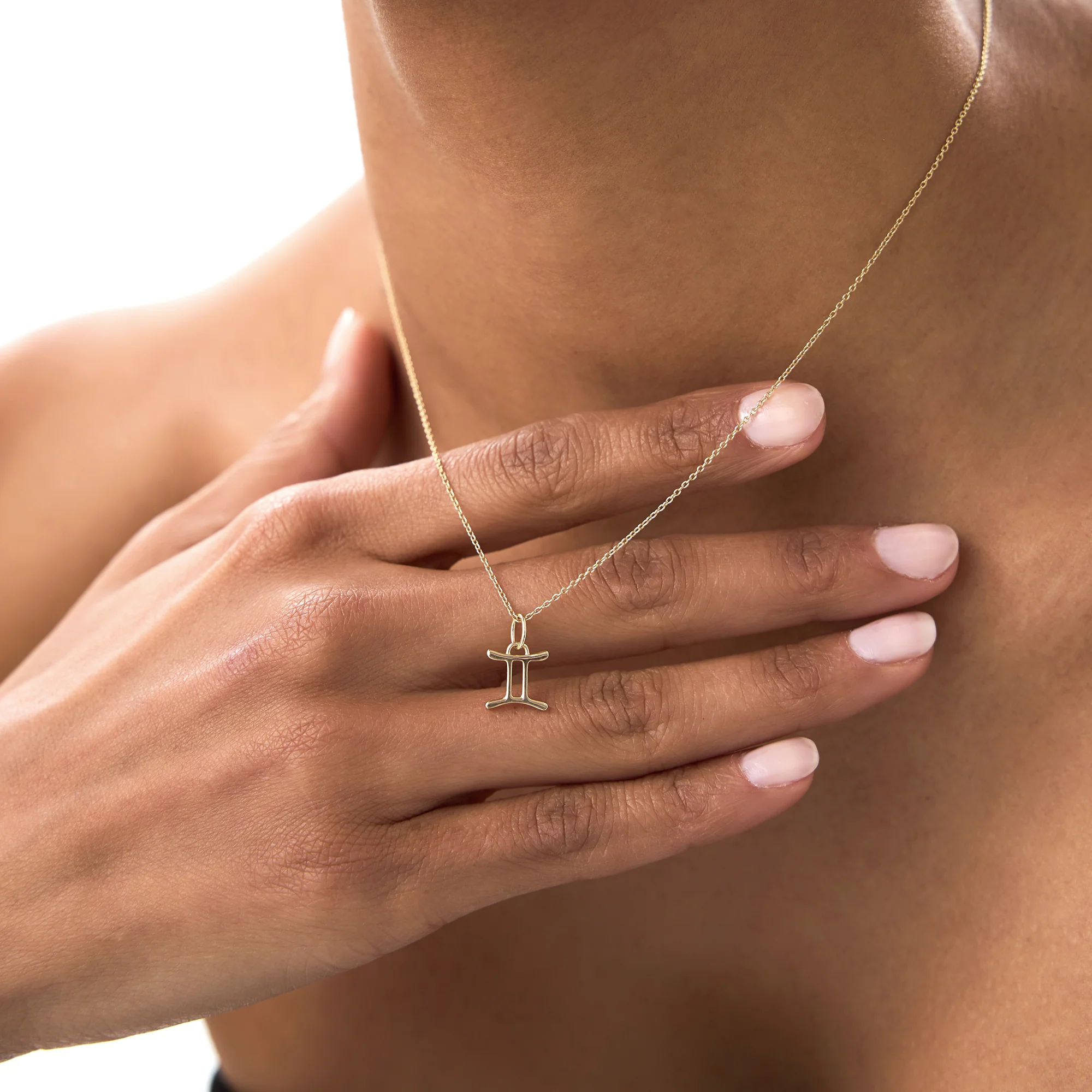 14K Gemini Zodiac Charm Necklace - Image 4