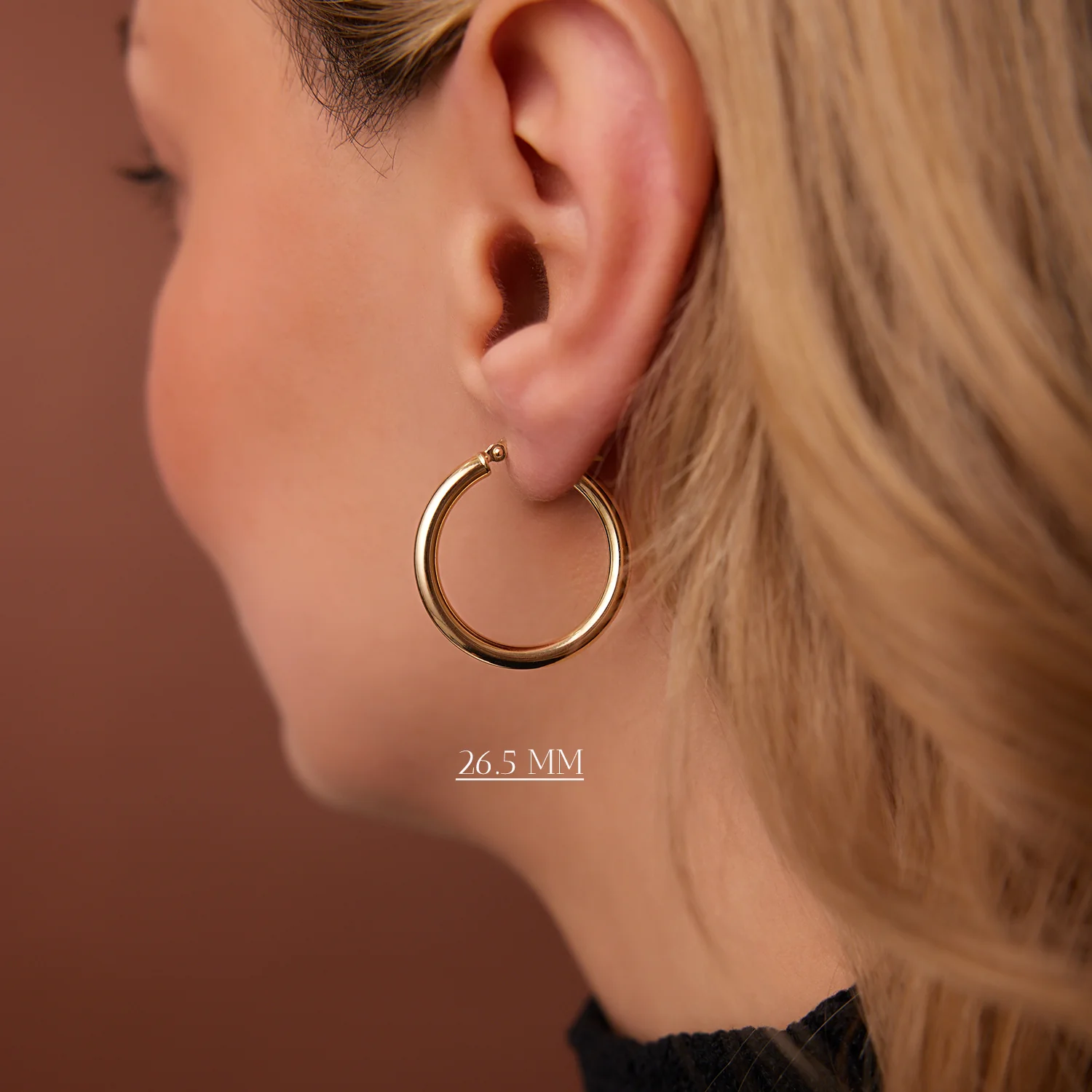 14k Gold Hoops 14-21.5-26.5 MM - Image 9