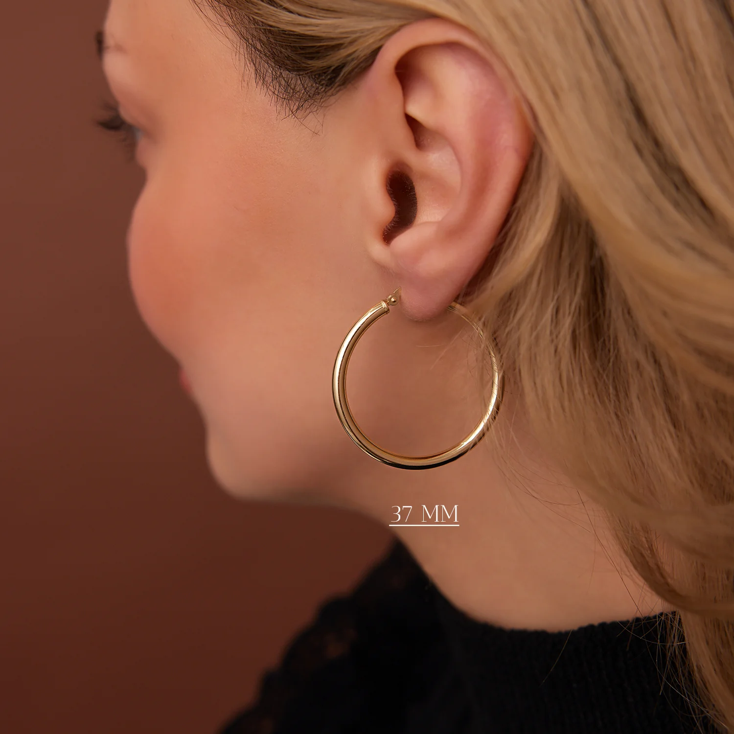14k Gold Hoops 26.5 - 31.5 - 37MM - Image 9