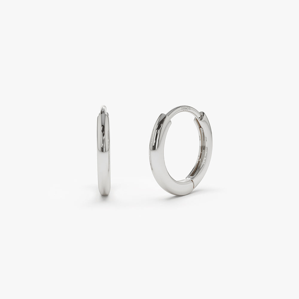 14k Gold Mini Plain Huggies - Image 4