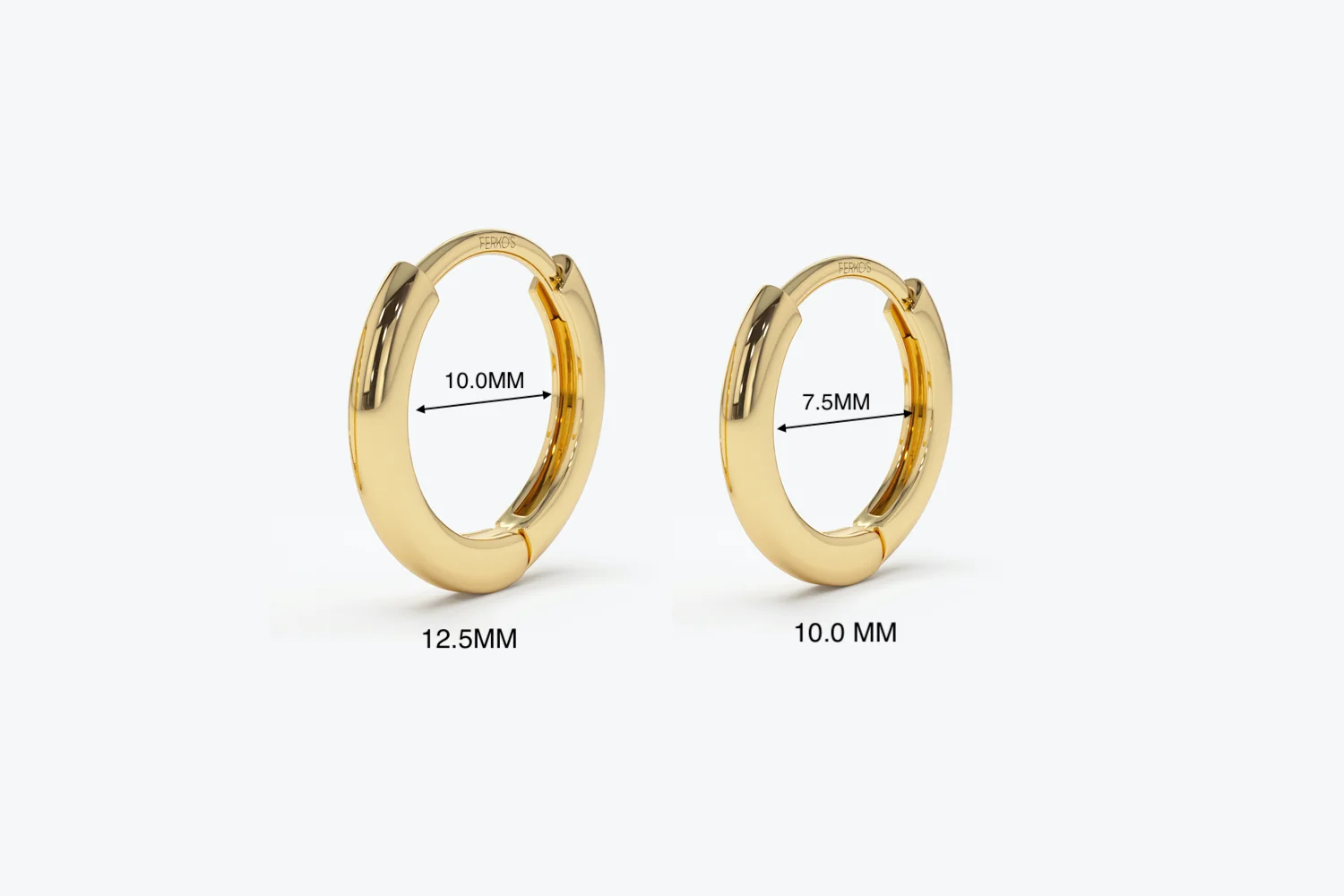 14k Gold Mini Plain Huggies - Image 5