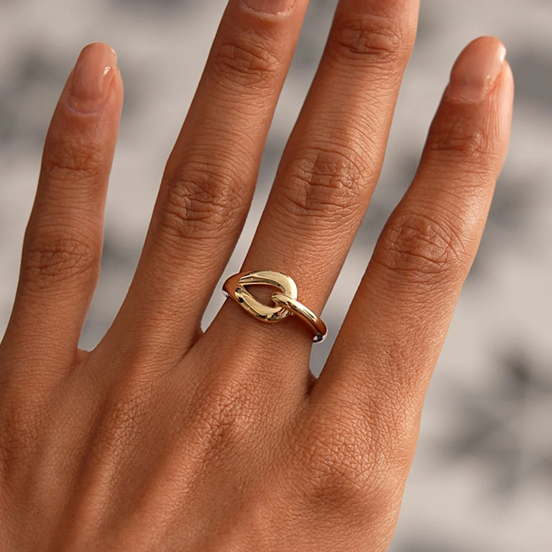 14k Gold Modern Knot Ring - Image 2