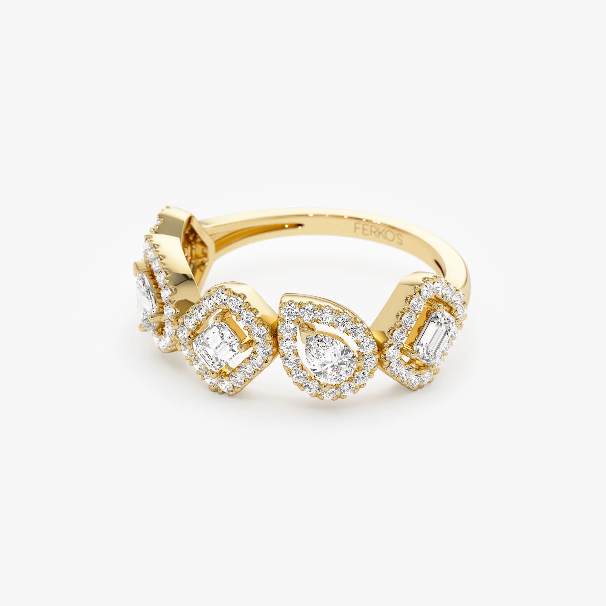 14K Gold Multi-Shaped Diamond Band - Image 5