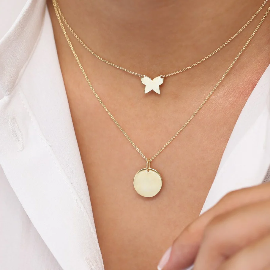 14k Butterfly Necklace - Image 5