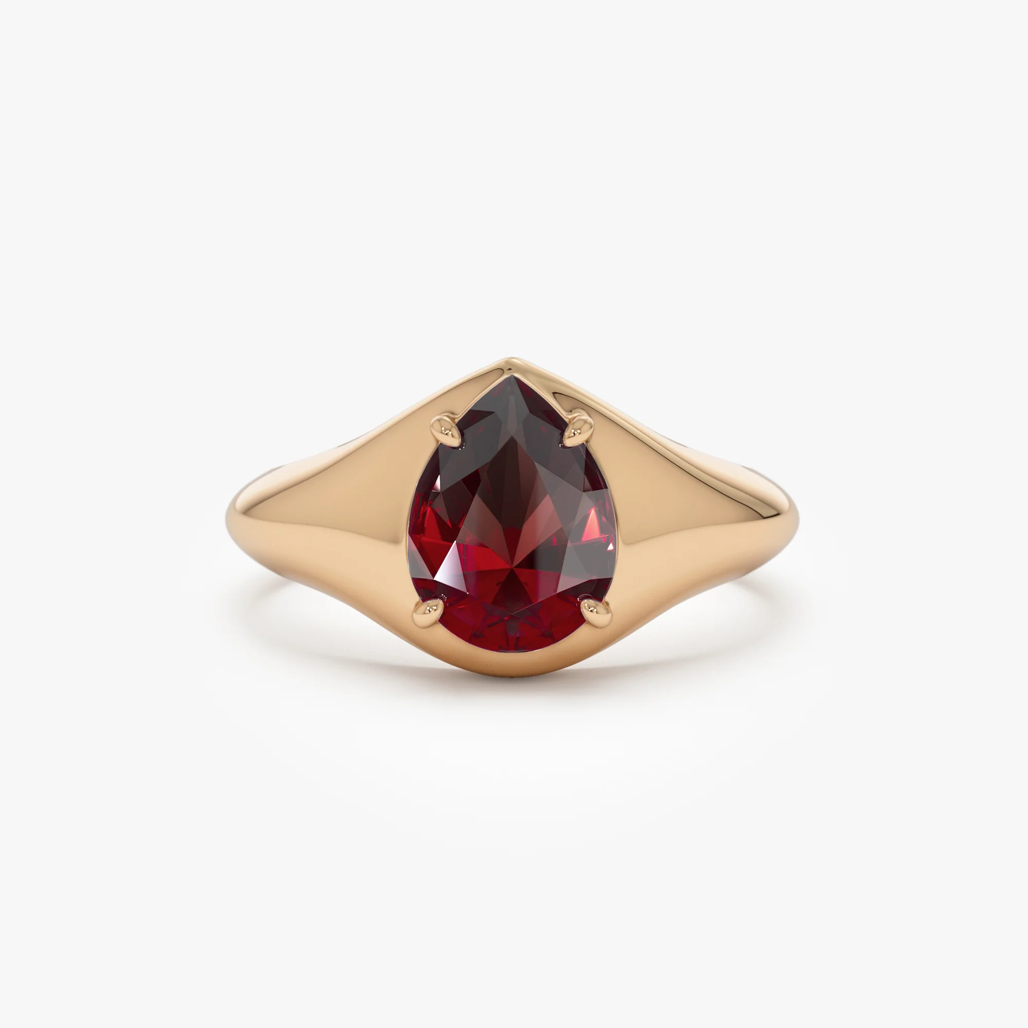14K Pear Shaped Garnet Statement Ring - Image 5
