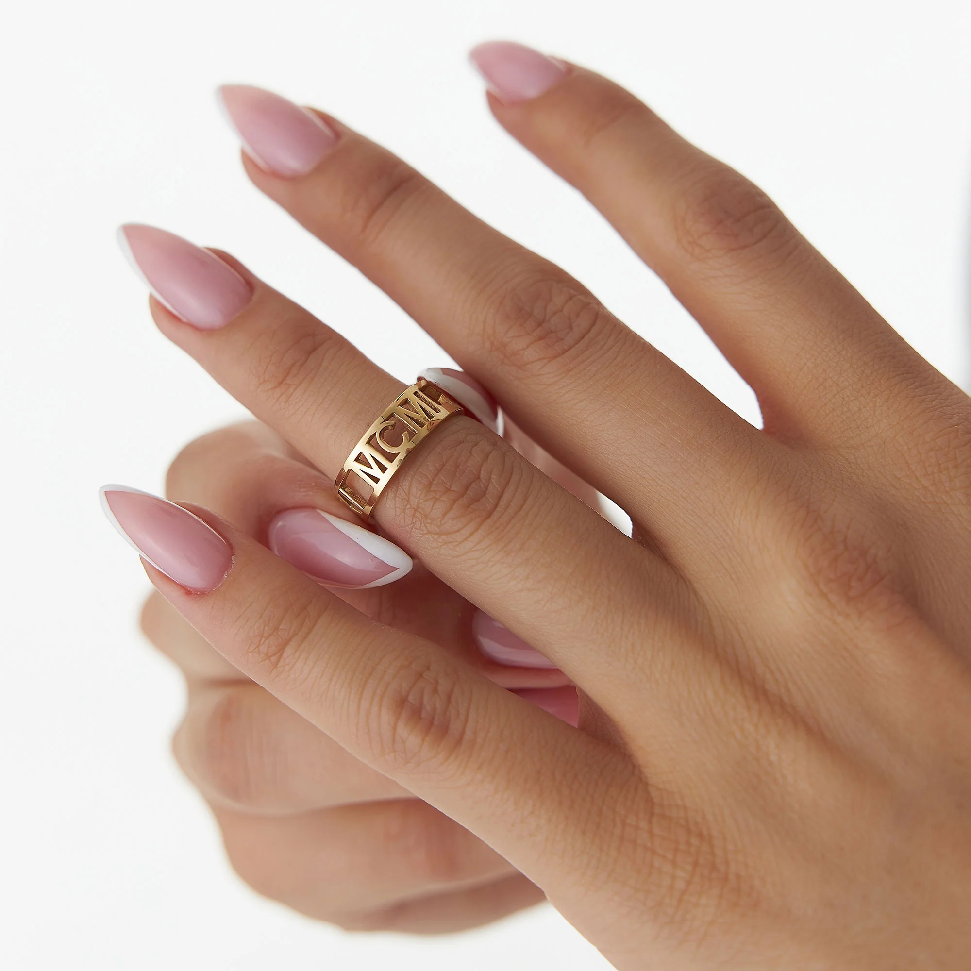 14K Gold Personalized Roman Numeral Ring - Image 2