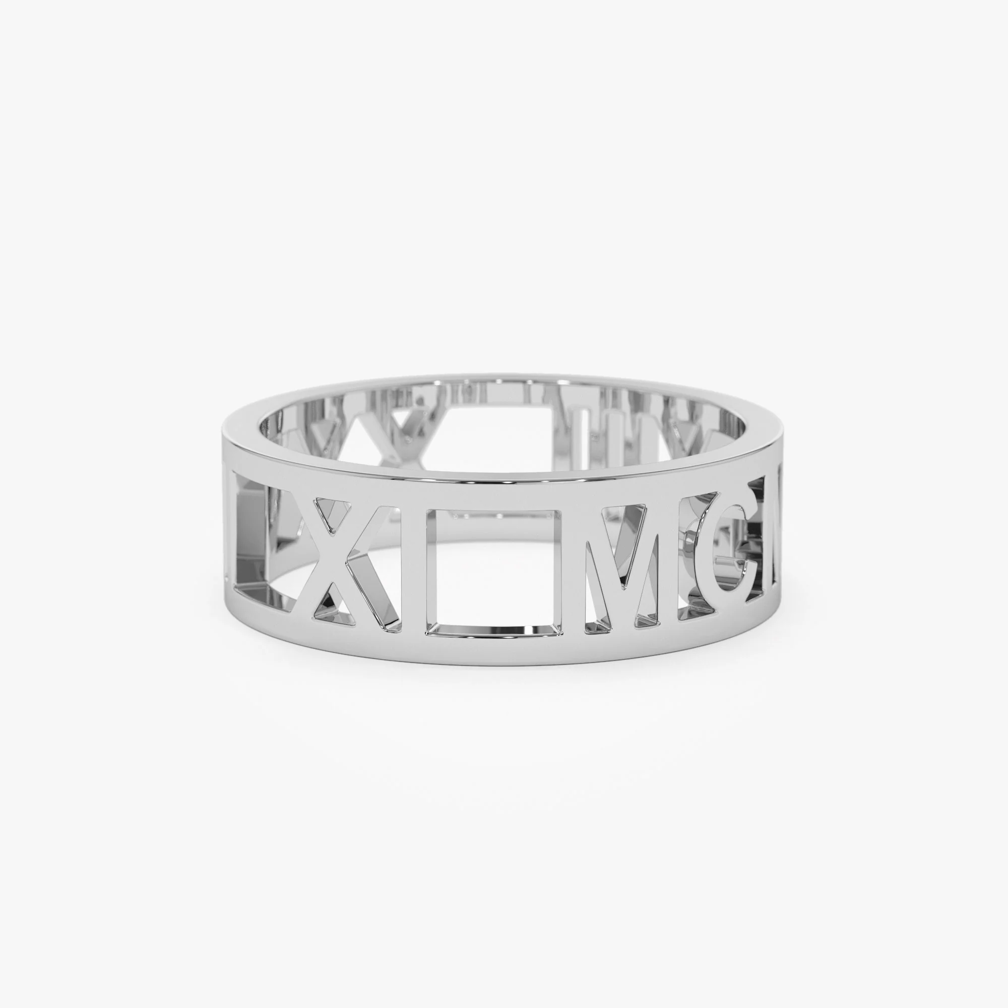 14K Gold Personalized Roman Numeral Ring - Image 5