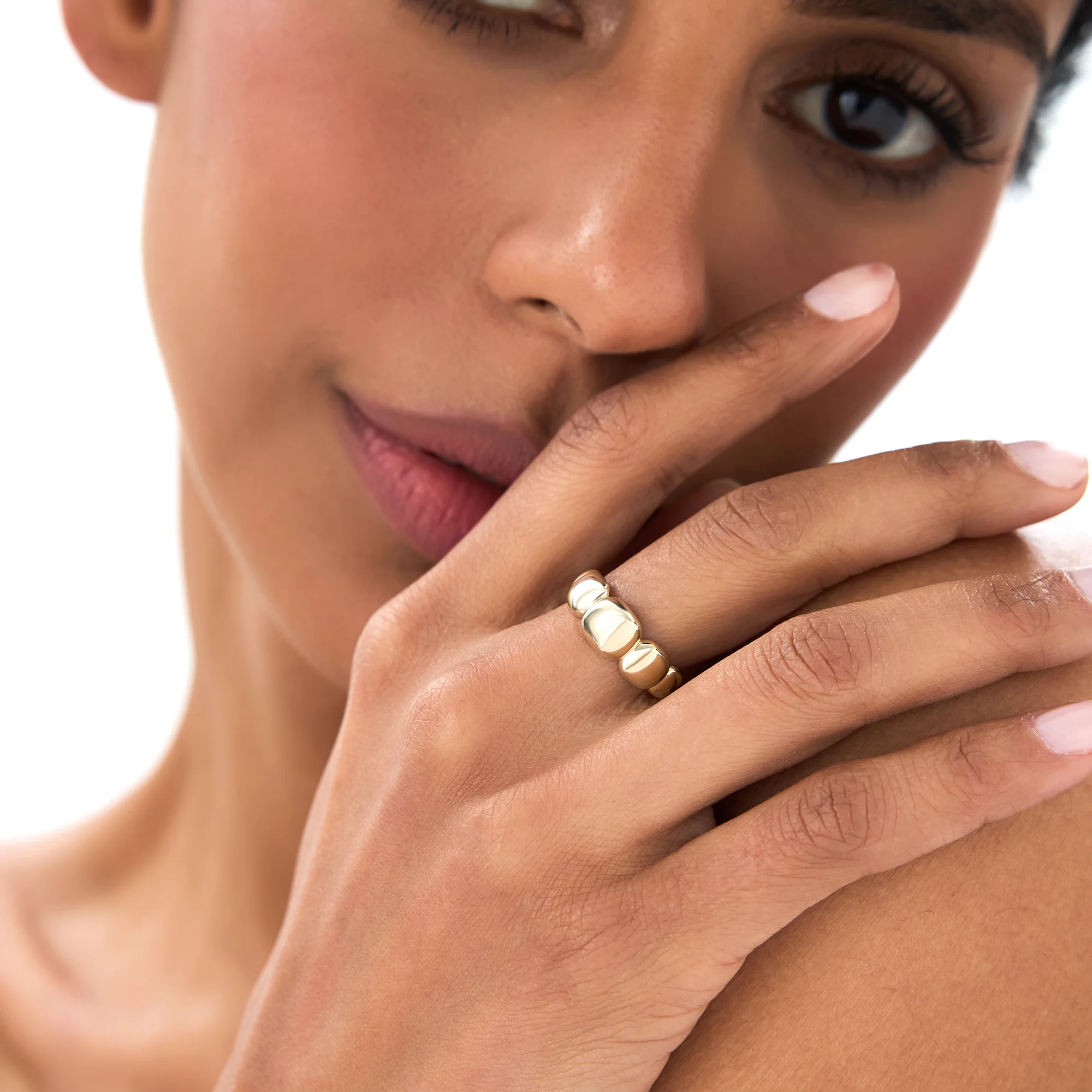 14k Gold Puffy Gold Band - Image 3