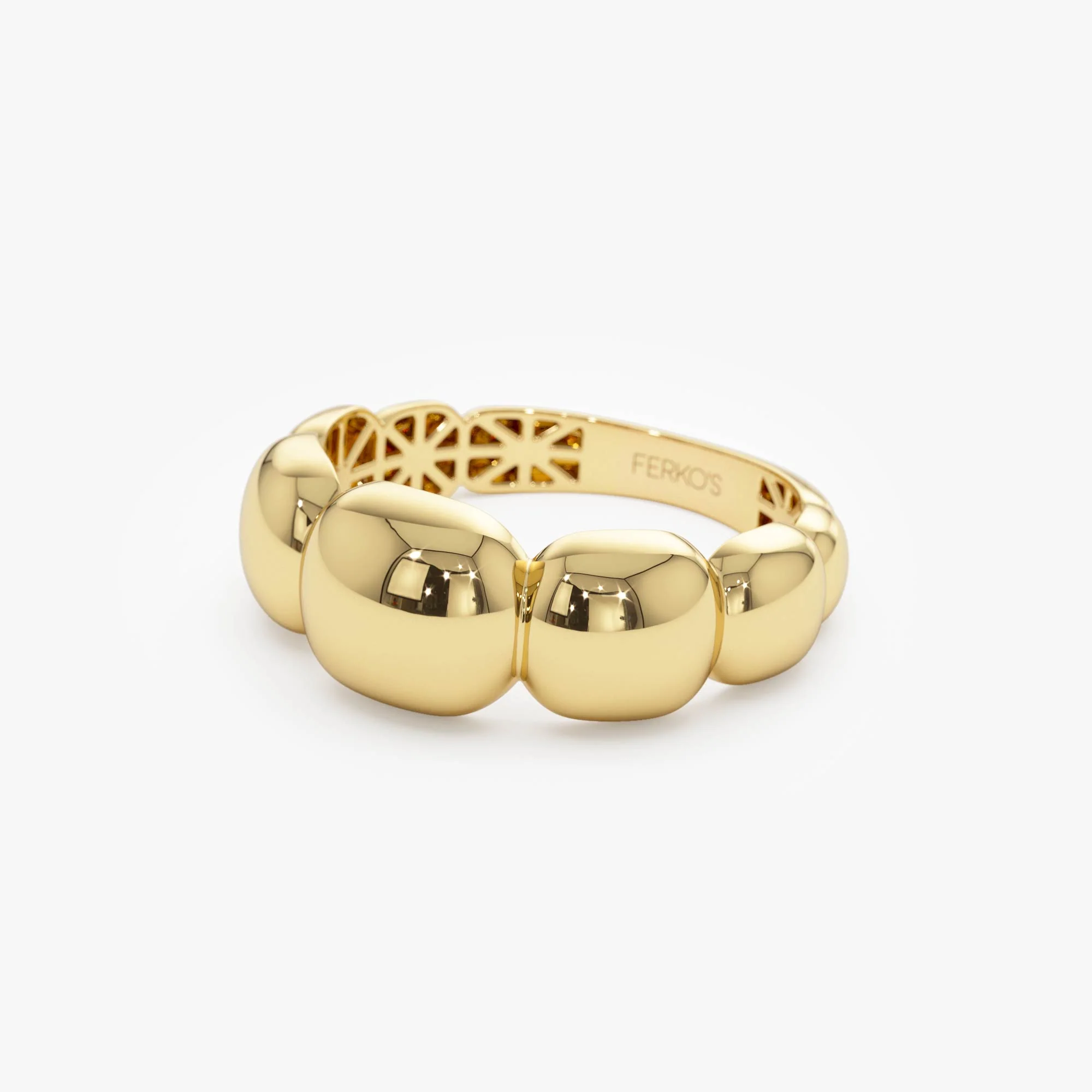 14k Gold Puffy Gold Band - Image 8