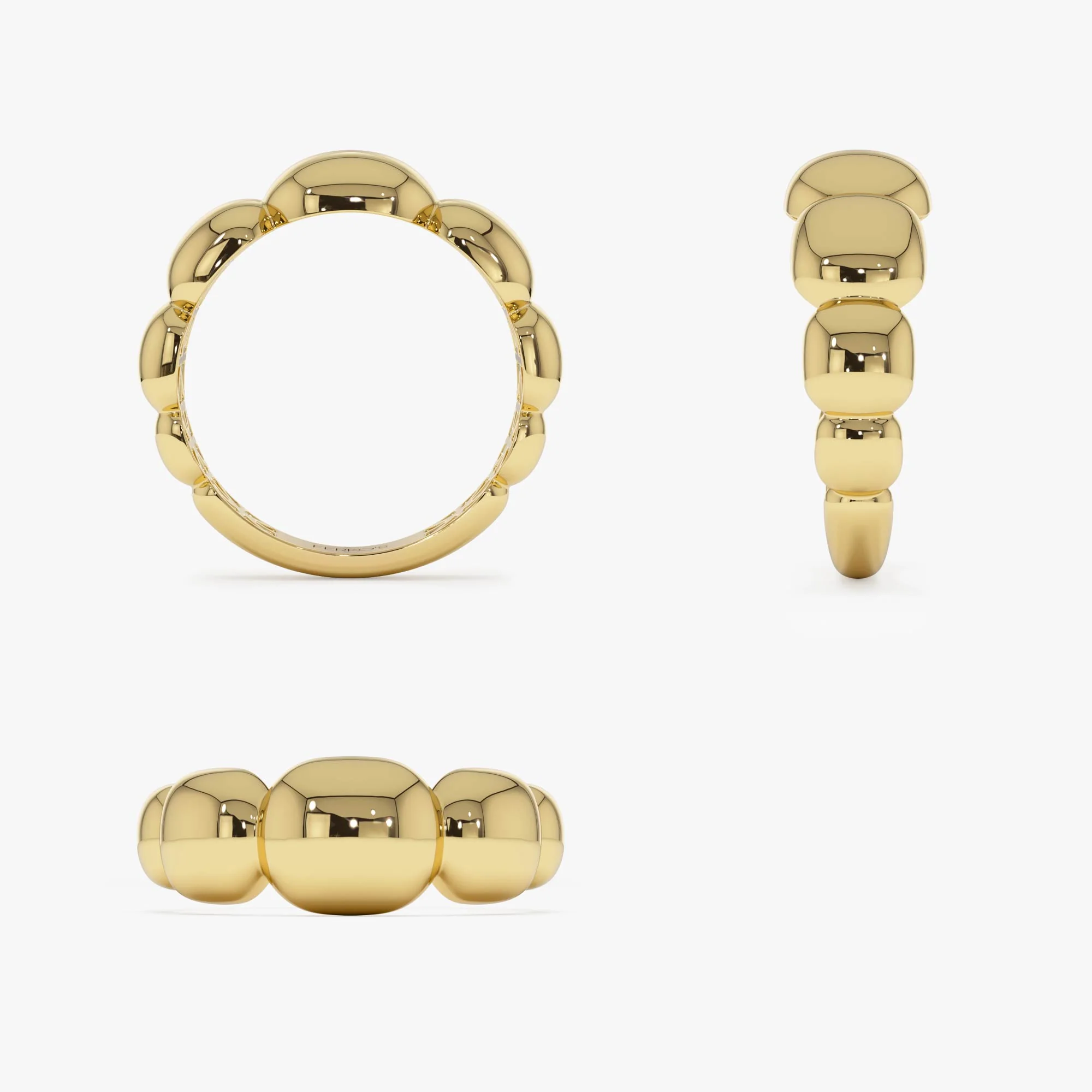 14k Gold Puffy Gold Band - Image 9
