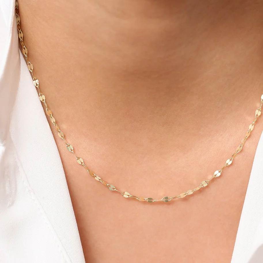 14K Gold Sparkle Diamond Cut Chain - Image 3