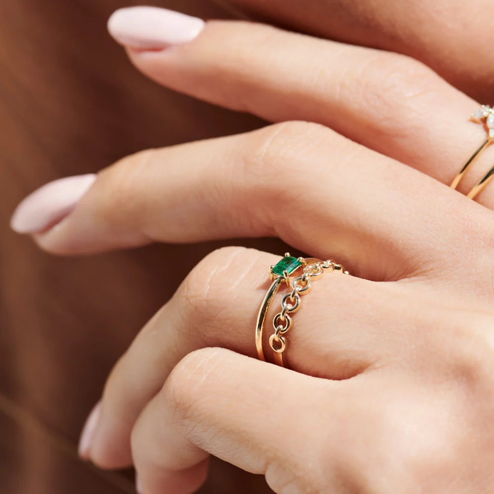 14K Gold Stackable Dainty Ring - Image 4